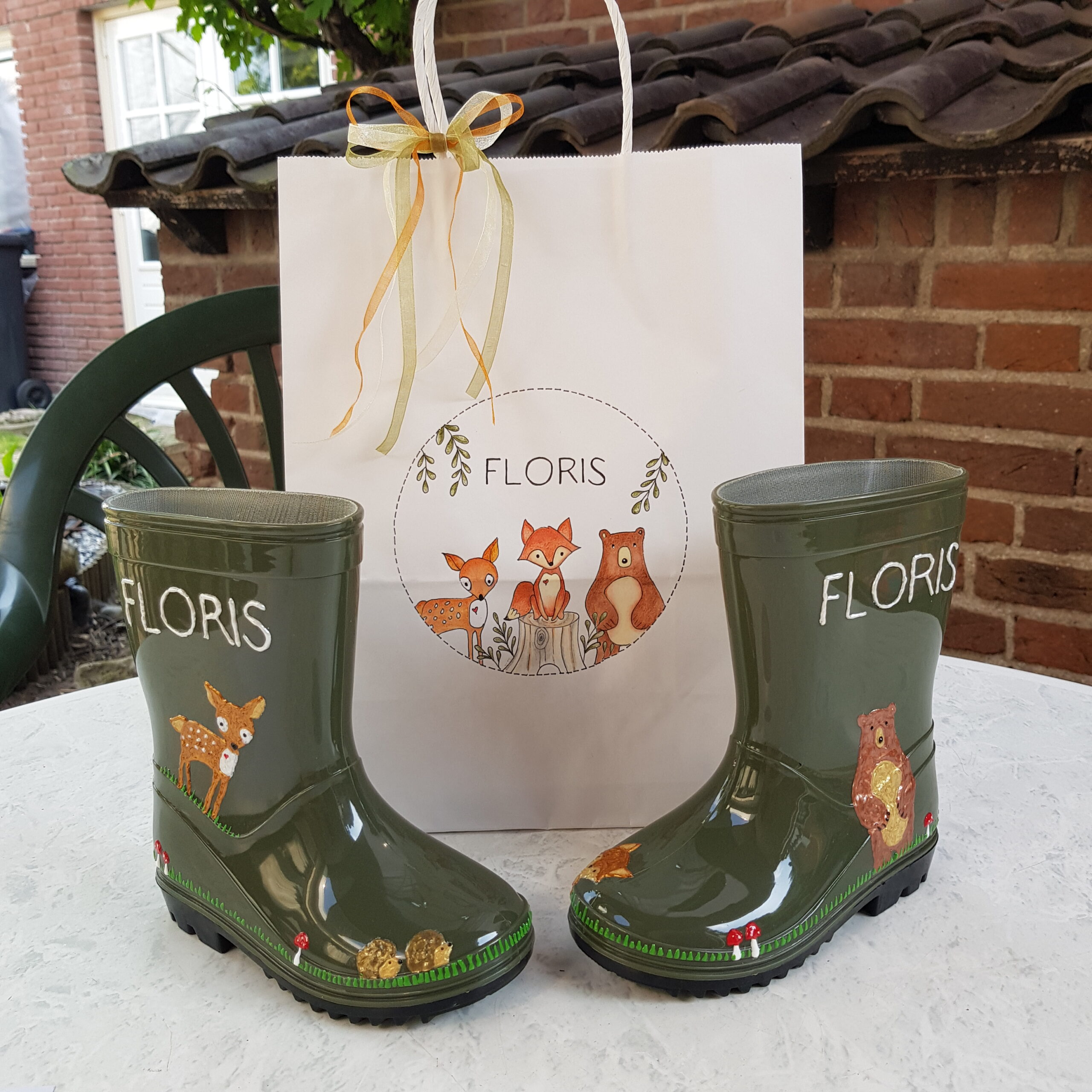 Cadeautje geboorte, laarsjes, Lieks Atelier